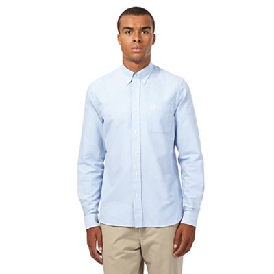 Fred Perry Light blue logo embroidered oxford shirt